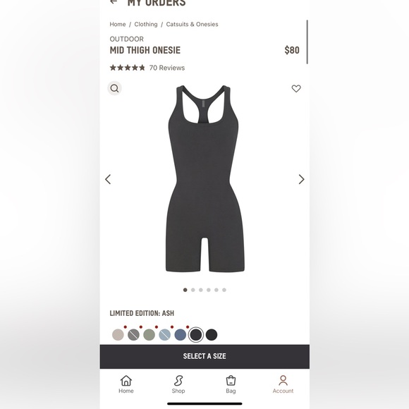 Outdoor mid thigh onsie, size small, color ash - Picture 1 of 3